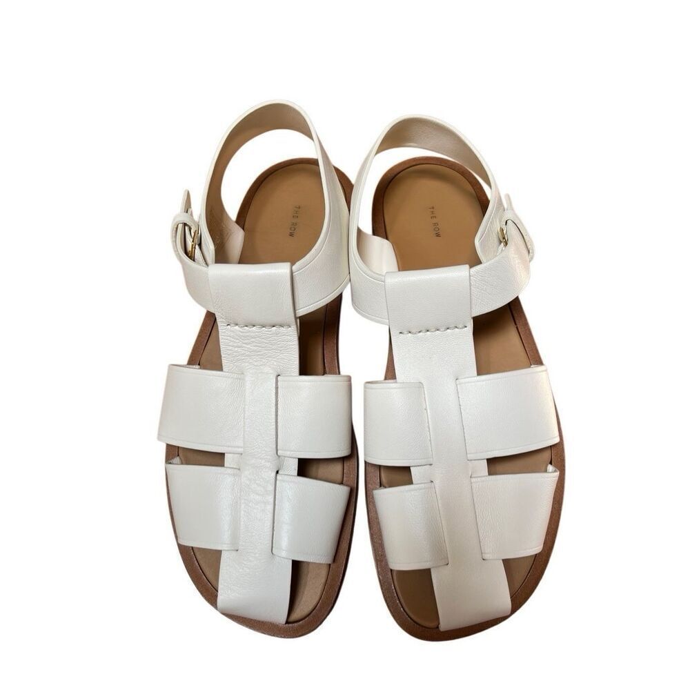 The Row Women's Fisherman Woven Leather Sandals White EU 41 US 11 - Picture 6 of 13